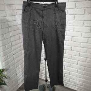 Lee All Day Pant Ladies Size 12 Medium Straight Legs Dark Grey Plaid Pants